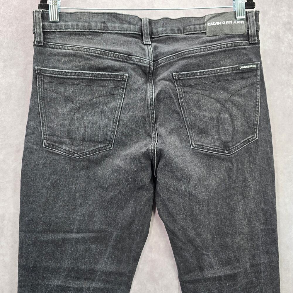 Calvin Klein Black Silver Straight Denim Jeans Pants Bottoms Men's 34x30 - Picture 5 of 8